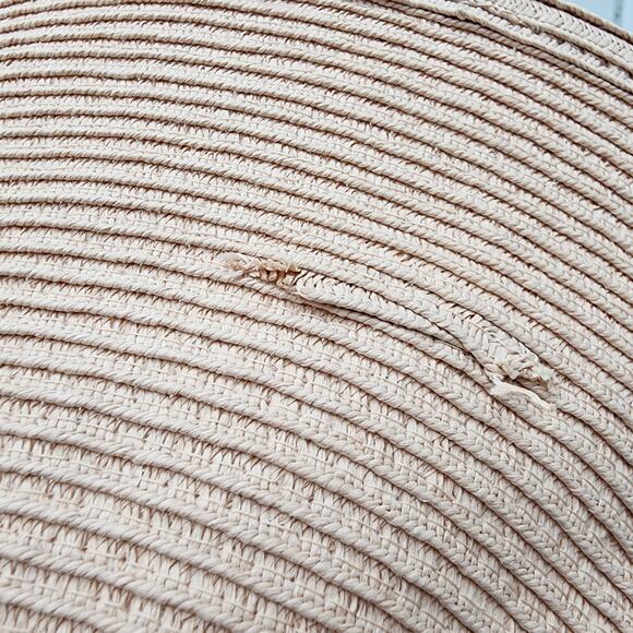 August Hat Company Wide Brim Floppy Hat Woven Floral Tie Detail Beach Tropical - Picture 11 of 16